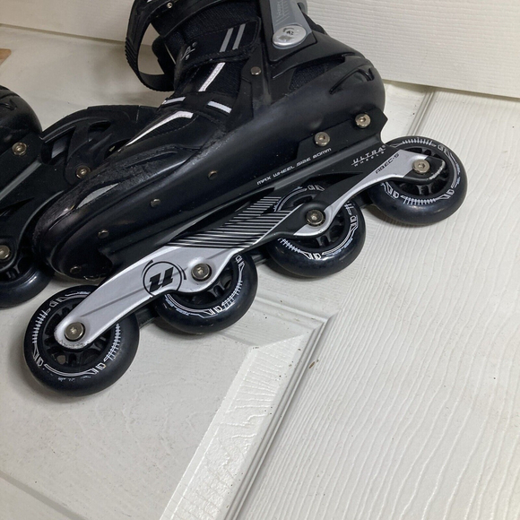 ULTRA WHEELS ROLLER BLADES Mens Sz 8 Black Inline Skates Alec-5 - Picture 7 of 11